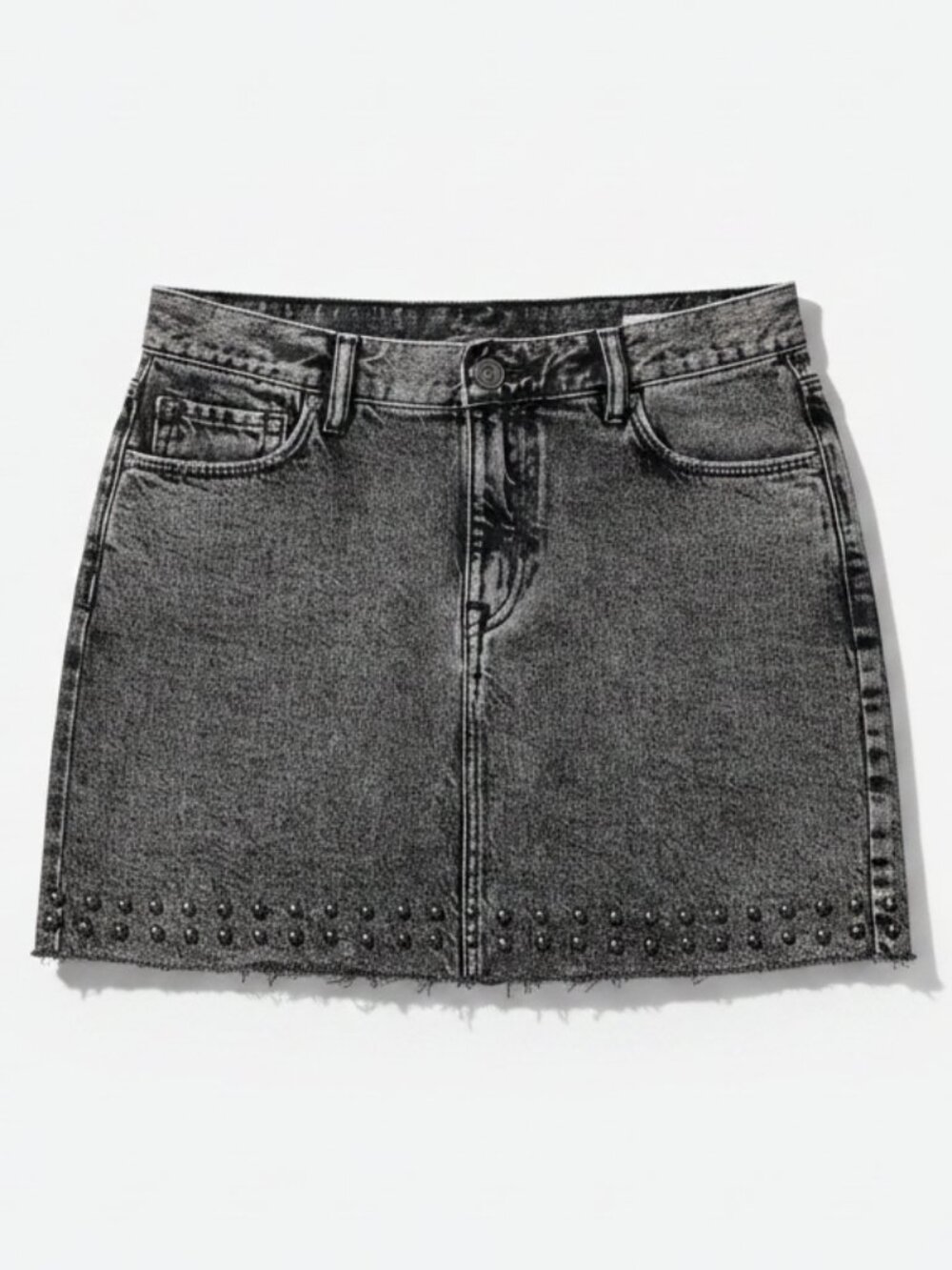💥 AllSaints "Betty Studded Skirt" Distressed Denim Mini Skirt 💥